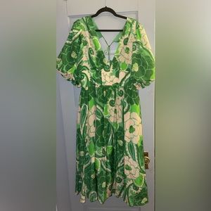 Farm Rio Tropical Groove floral-print cotton-blend midi dress